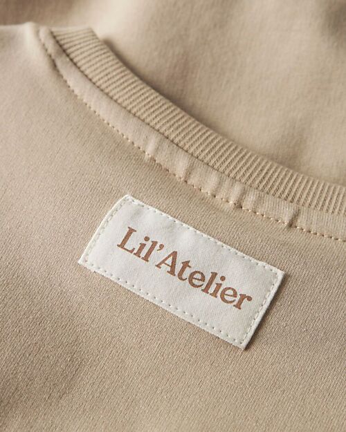 Lil Atelier Short Sleeve Sweatshirt - Beige - Cotton Sweatshirts