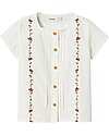 Lil Atelier Short-Sleeved Shirt - White - Floral - 100% Organic Cotton Shirts And Blouses