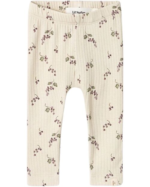 Lil Atelier Slim Fit Leggings with Elastic Waistband - Birch Berries - Organic Cotton and TENCEL™ Leggings