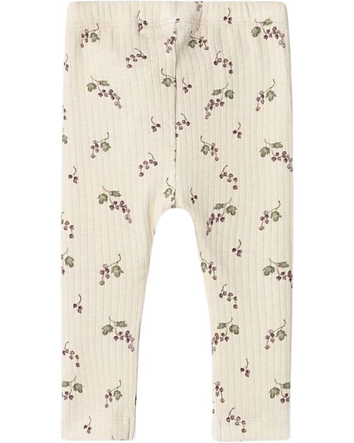 Lil Atelier Slim Fit Leggings with Elastic Waistband - Birch Berries - Organic Cotton and TENCEL™ Leggings