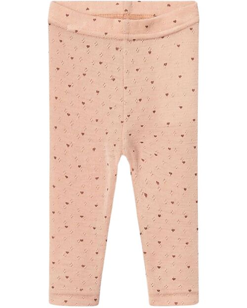 Lil Atelier Slim Fit Leggings with Elastic Waistband - Rugby Tan - 100% Wool Leggings