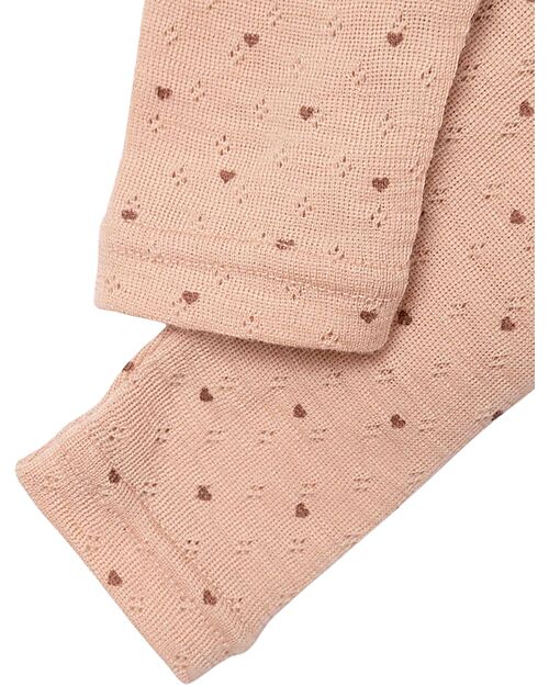 Lil Atelier Slim Fit Leggings with Elastic Waistband - Rugby Tan - 100% Wool Leggings