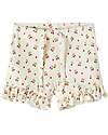 Lil Atelier Slim Shorts With Cherries - Bright White - Organic Cotton Shorts