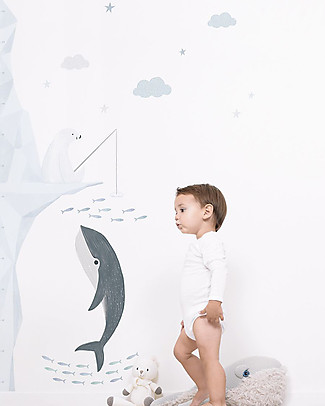 Lilipinso Adhesive Growth Chart - Fishing Polar Bear Wall Stickers