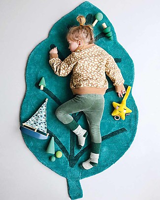 Lilipinso Cotton Rug - 150 x 90 cm - Green Leaf Carpets