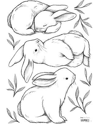 Lilipinso Wall decals A3 (29,7x42 cm) - 3 Bunnies Wall Decorations