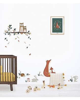 Lilipinso Wall decals A3 (29,7x42 cm) - Hedgehogs, rabbits and plants Wall Decorations