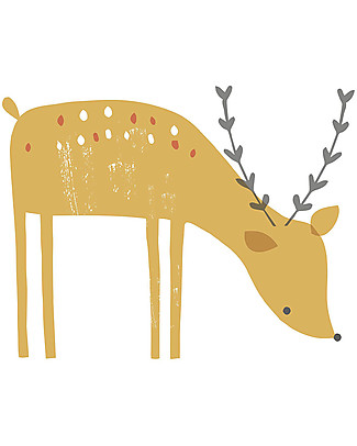 Lilipinso Wall Sticker in Vinyl - Fawn Grazing on Grass Wall Decorations