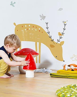 Lilipinso Wall Sticker in Vinyl - Fawn Grazing on Grass Wall Decorations