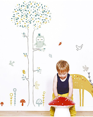 Lilipinso Wall Sticker in Vinyl - Tree and Owl Room Decorations