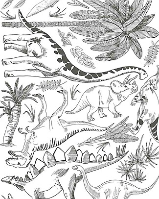 Lilipinso Wall Stickers in Vinyl - Dinosaurs and Plants Room Decorations
