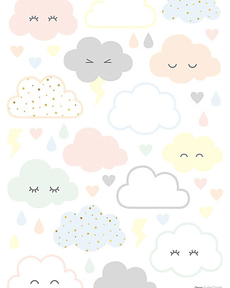 Lilipinso Wall Stickers in Vinyl - Multicolored Clouds Room Decorations