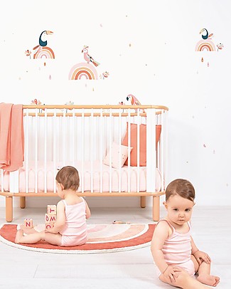 Lilipinso Wall Stickers in Vinyl - Pink Birds and Rainbows Room Decorations