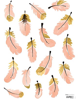 Lilipinso Wall Stickers in Vinyl - Rose Feathers Wall Decorations