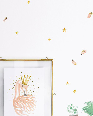 Lilipinso Wall Stickers in Vinyl - Rose Feathers Wall Stickers