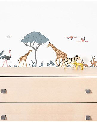Lilipinso Wall Stickers in Vinyl - Savannah Animals Room Decorations