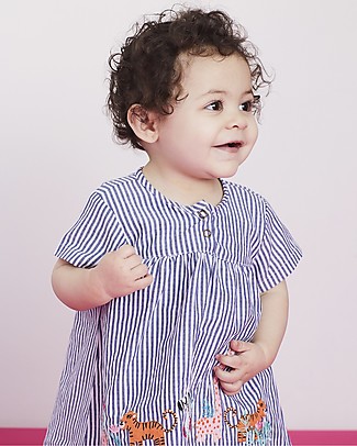 Lilly+Sid Applique Hem Dress Safari - 100% organic cotton Dresses