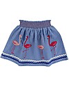 Lilly+Sid Applique Hem Skirt - Flamingo - 100% organic cotton Skirts