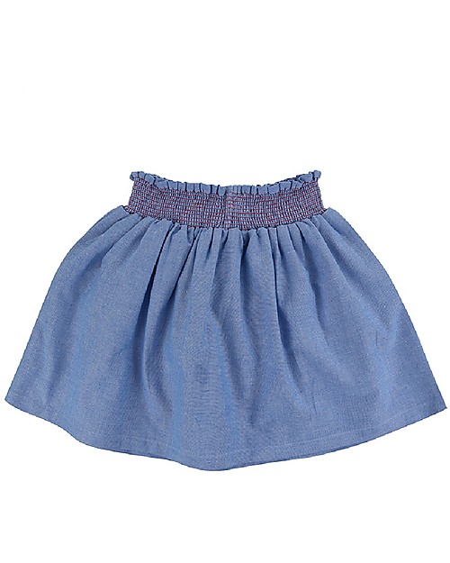 Lilly+Sid Applique Hem Skirt - Flamingo - 100% organic cotton Skirts