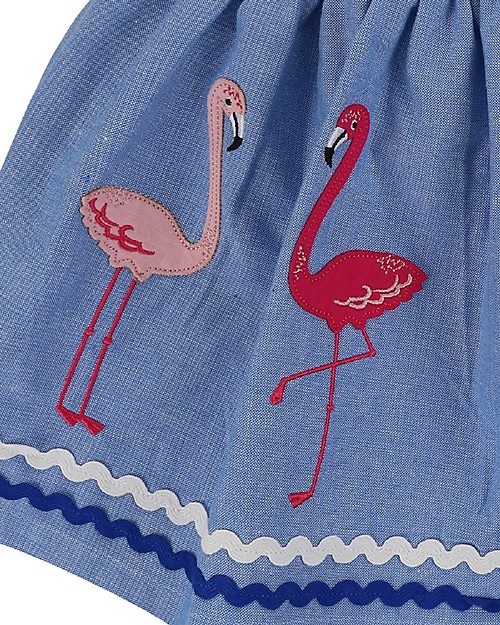 Lilly+Sid Applique Hem Skirt - Flamingo - 100% organic cotton Skirts