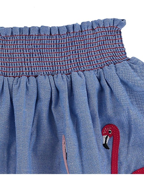 Lilly+Sid Applique Hem Skirt - Flamingo - 100% organic cotton Skirts