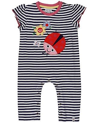 Lilly+Sid Applique Playsuit - Ladybug - 100% organic cotton Rompers