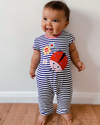 Lilly+Sid Applique Playsuit - Ladybug - 100% organic cotton Rompers