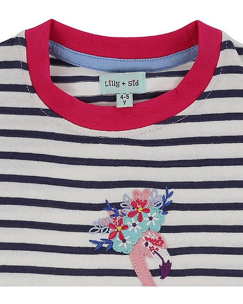 Lilly+Sid Applique Top Flamingo - 100% organic cotton T-shirts