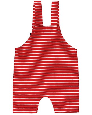 Lilly+Sid Baby Dungarees - Red Stripes - 100% Organic Cotton Dungarees