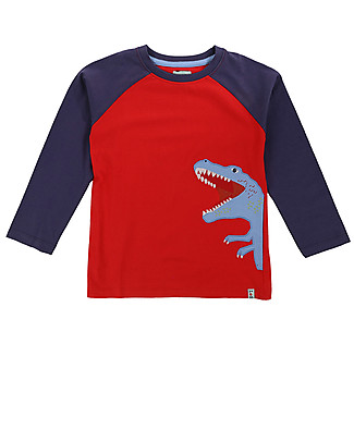 Lilly+Sid Baseball Top - Dino - 100% Organic Cotton Long Sleeves Tops
