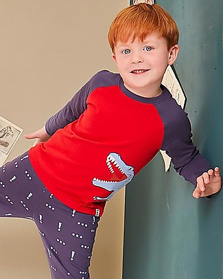 Lilly+Sid Baseball Top - Dino - 100% Organic Cotton Long Sleeves Tops