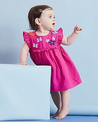 Lilly+Sid Butterfly Yoke Dress - Pink - 100% organic cotton Dresses
