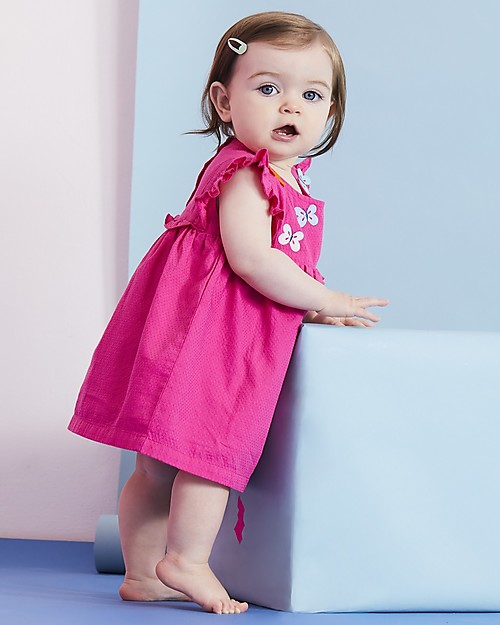 Lilly+Sid Butterfly Yoke Dress - Pink - 100% organic cotton Dresses_