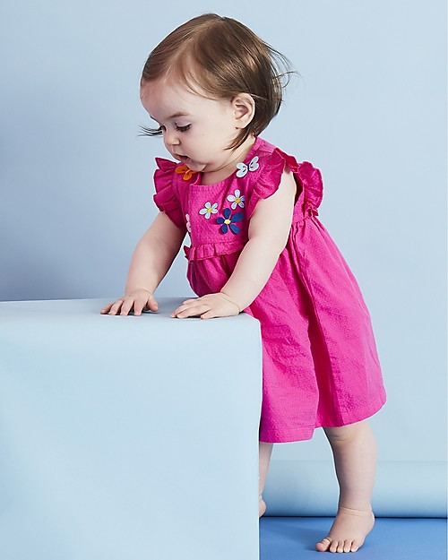 Lilly+Sid Butterfly Yoke Dress - Pink - 100% organic cotton Dresses_