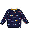 Lilly+Sid Car Print Sweatshirt - Blue Nay - 100% GOTS Organic Cotton Sweatshirts
