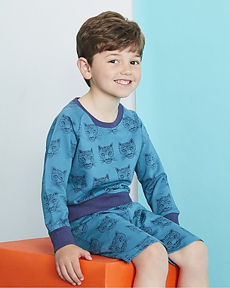 Lilly+Sid Cheetah Sweatshirt - Teal - 100% organic cotton Sweatshirts