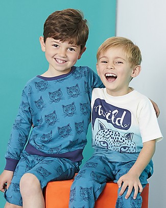 Lilly+Sid Dip Dye Wild Tiger T-shirt - Blue - 100% organic cotton T-Shirts And Vests