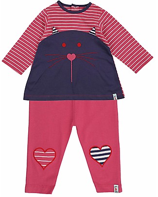 Lilly+Sid Dress and Leggings Set - Cat/Hearts - 100% Organic Cotton Dresses