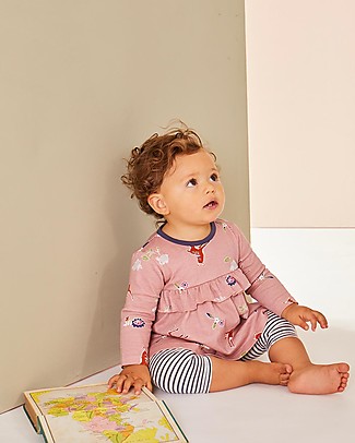 Lilly+Sid Dress and Leggings Set - Deer/Stripes - 100% Organic Cotton Dresses