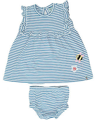Lilly+Sid Dress + Culottes - Applique Stripes - 100% GOTS Organic Cotton Dresses_