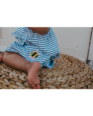 Lilly+Sid Dress + Culottes - Applique Stripes - 100% GOTS Organic Cotton Dresses_