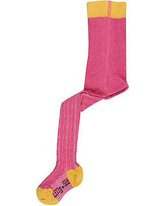 Lilly+Sid Girl Knitted Tights - Pink Cable Tights