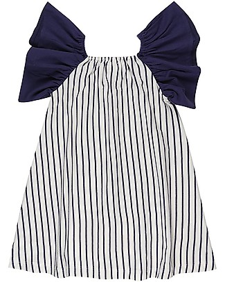 Lilly+Sid Jersey Sunny Dress - Navy Stripes - 100% Organic Cotton Dresses
