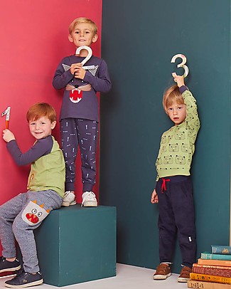 Lilly+Sid Long Sleeved Top - Huff+Puff Wolf - 100% Organic Cotton Long Sleeves Tops
