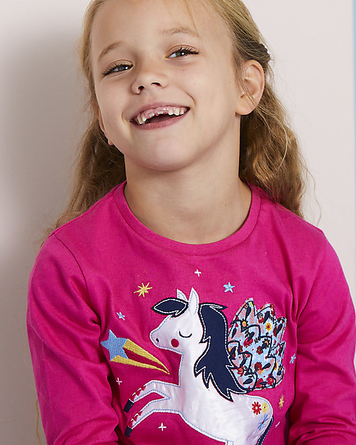 Lilly+Sid Long Sleeved Top, Pegasus Applique - 100% organic Cotton Long Sleeves Tops