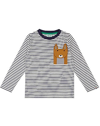 Lilly+Sid Long Sleeves Shirt - Fox/Stripes - 100% GOTS Organic Cotton Long Sleeves Tops