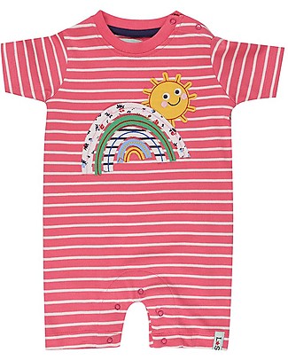 Lilly+Sid Print Romper Rain - Rainbow - 100% organic cotton Short Rompers