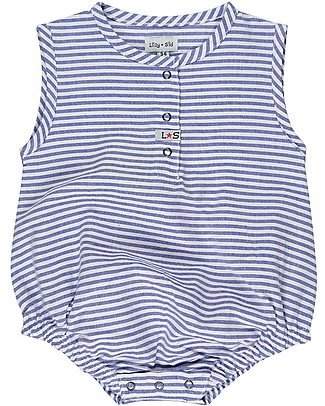 Lilly+Sid Romper Bubble - Stripes - 100% Organic Cotton Short Rompers