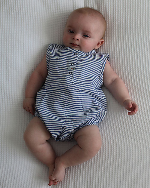 Lilly+Sid Romper Bubble - Stripes - 100% Organic Cotton Short Rompers