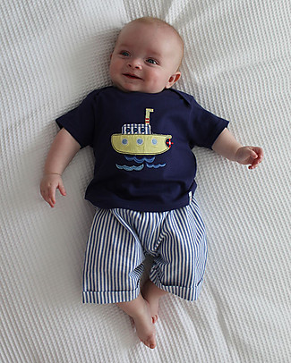 Lilly+Sid Set T-Shirt+Shorts - Submarine/Stripes - 100% Organic Cotton Sets And Co-Ords